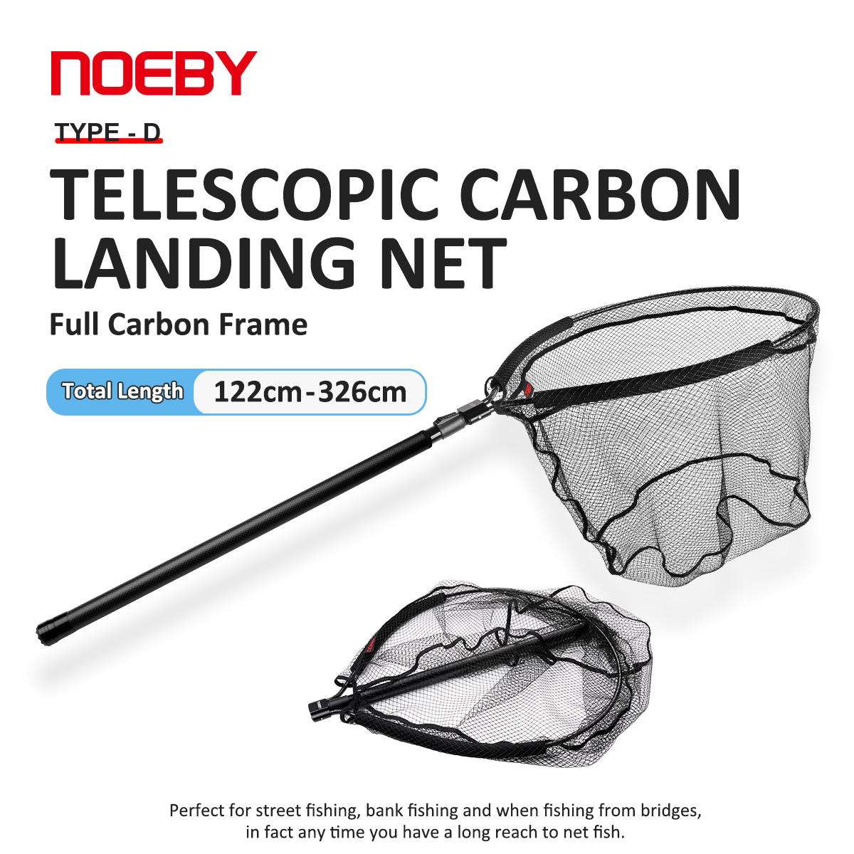 Fish Net Handle - NOEBY Guadino Telescopico con Telaio in