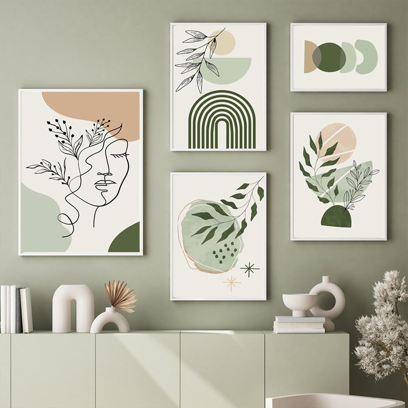 Live Plant Fertilizer - Boho Sage Green Plants Nordic Art
