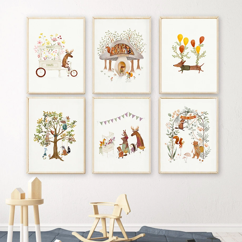 Live Plant Fertilizer - Simpatici animali del bosco Illustrazione Fiori
