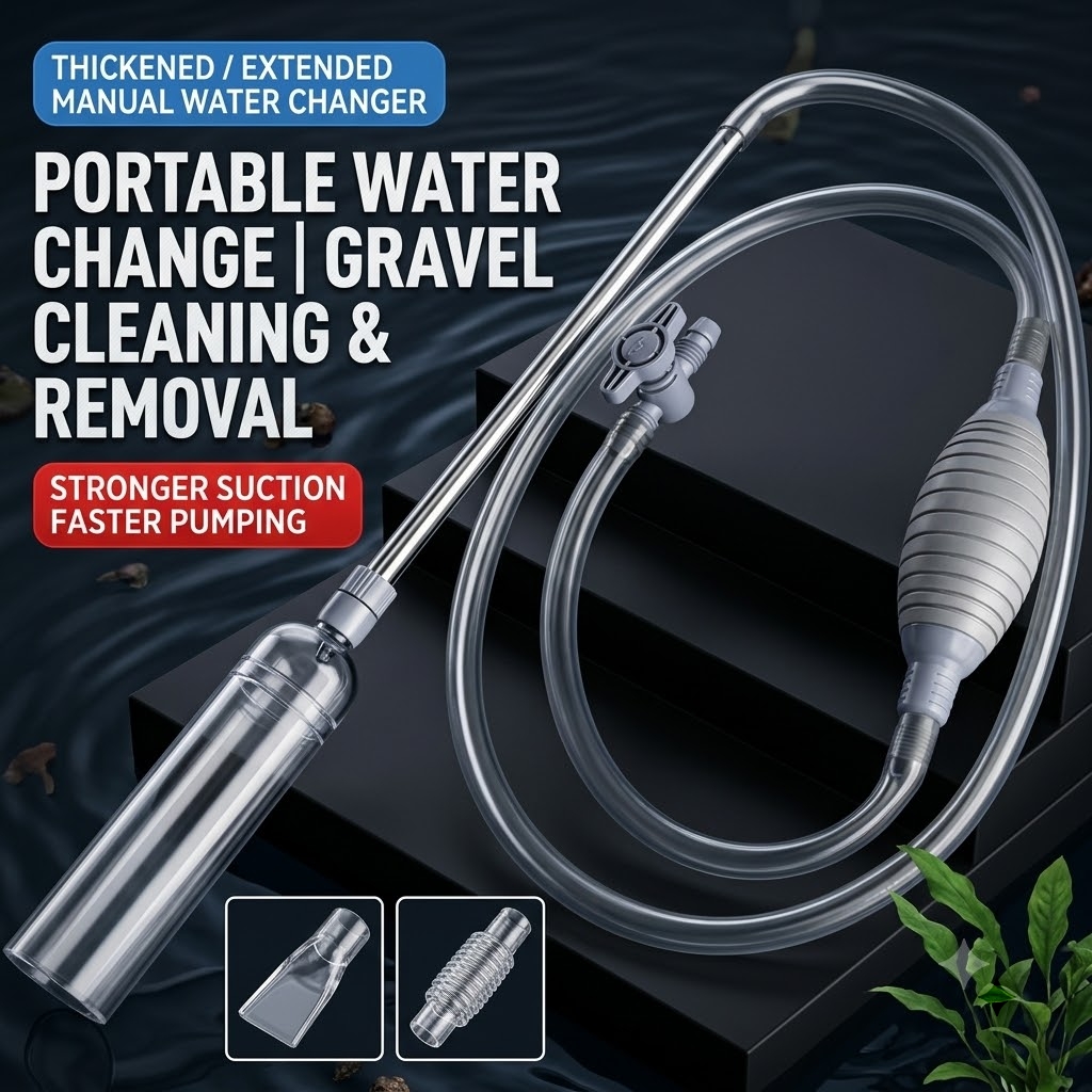 Aquarium Fish Waste Collector - Sifone per Acquario, Cambia Acqua Manuale,