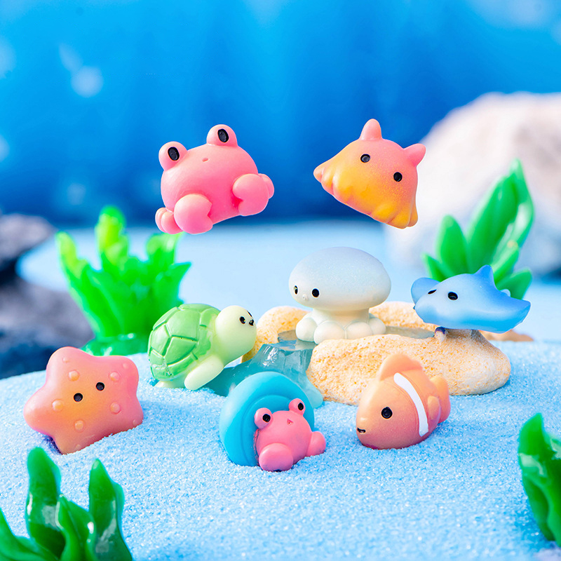 Aquarium Fish Discus - Resina creativa animali dell'oceano delfini Qctopuses