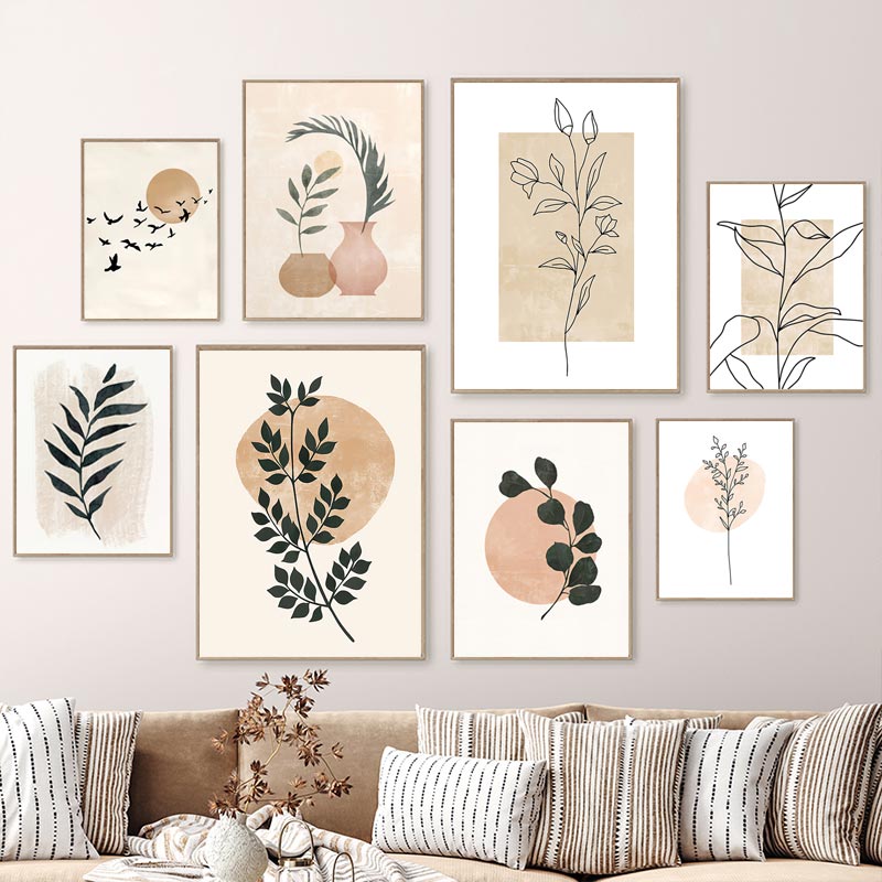 Live Plant Fertilizer - Boho poster pianta naturale uccello sole