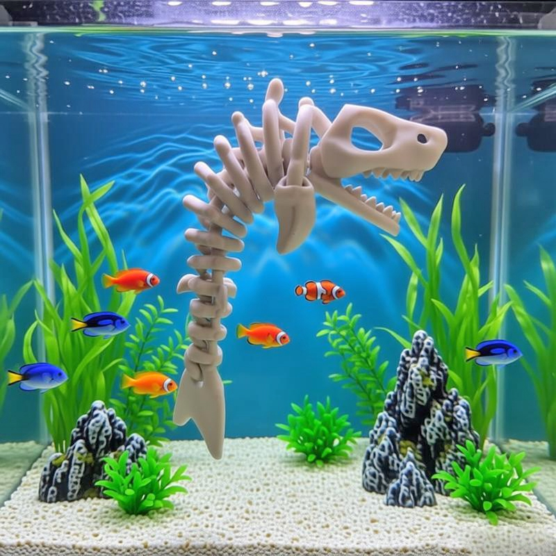 Aquarium Fish Shark - Scheletro di Squalo da 17cm per